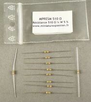 Miniatures Passion MPRESM 5100 O Ho N 10 x R&eacute;sistor 510 Ohms 1/4W  5% Mint Condition
