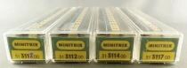 Minitrix 3112 x 2 3114 3117 Ech N Db 4 Voitures Grandes Lignes Beige & Bleu Epoque IV Neuf Blister