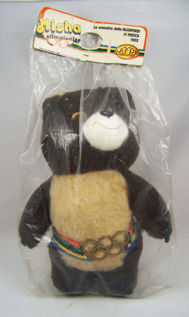 Misha, Mascotte Olympique - Peluche 30cm Effe (Italie) 1980 (neuve