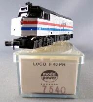 Model Power 7540 Ech N Usa Amtrak Locomotive Diesel F 40 PH 314 Eclairage en Boite