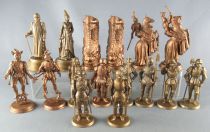 Mokarex - Chess Games - Set of 16 Black Pieces Gold Figures