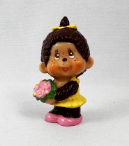 Monchhichi - Bully pvc figure - Girl with flower bouquet