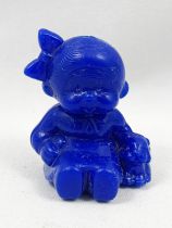 Monchichi - Bonux - Monchichi seating with puppy blue figure