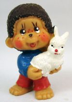 Monchichi - Bully pvc figure - Boy with rabbit
