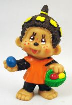Monchichi - Bully pvc figure - Girl with fruit basket