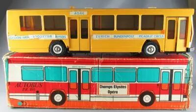 Mont Blanc Autobus PR100 Champs Elysées - Jouet Ancien Avec Boîte, Moteur Fonctionnel, Plastique