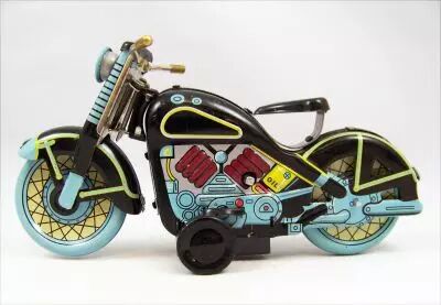 Moto - Jouet m�canique en T�le - Harley Noire