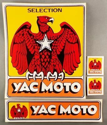 Moto - Lot de 4 Autocollants Vintages Yac Moto