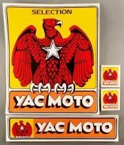 Moto - Lot de 4 Autocollants Vintages Yac Moto