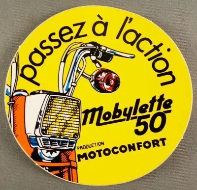 Motoconfort - Cyclomoteur - Autocollant Vintage Mobylette 50 Passez � l\'Action