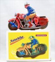 Motorbike - Tin Toy Wind-Up - Motorbike w/Pilot