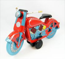 Motorbike - Tin Toy Wind-Up - Red Harley