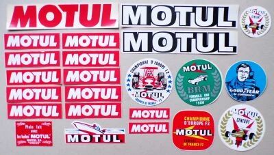 Motul - Huile Automobile - Lot de 23 Autocollants Vintage