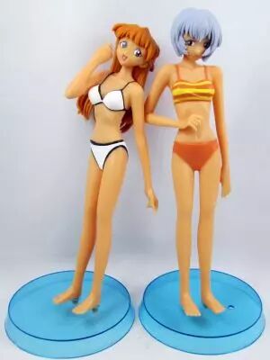 Neon Genesis Evangelion - Rei & Asuka in swimming suit - 10\  vinyl figures (loose)