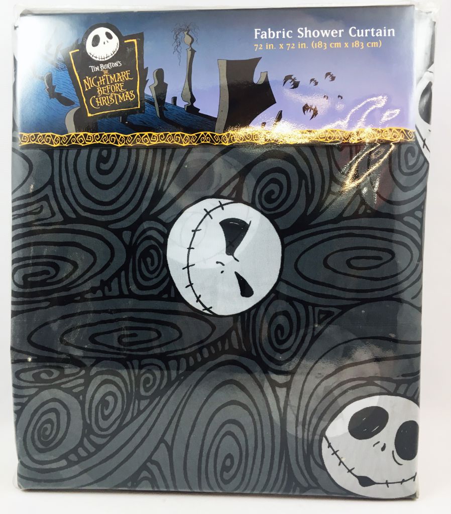 Final Friday Nightmare Before Christmas Theme Fabric Shower Curtain Sets Halloween Chrisrmas Bathroom Decor with Hooks Waterproof Washable 72 x 72 inches Dark Blue and White