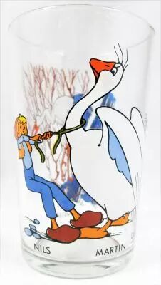 Nils Holgersson - Verre � moutarde Amora - Nils, Martin, Quenotte, le Lutin, Emilia