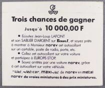 Norev - Autocollant Promotionnel - Norev Miniatures avec Europe 1