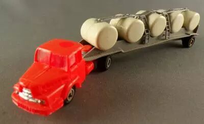 Norev Micro-Miniatures 522 Ho 1/87 Orange Unic ZU 120 Truck with Milk Containers Trailer