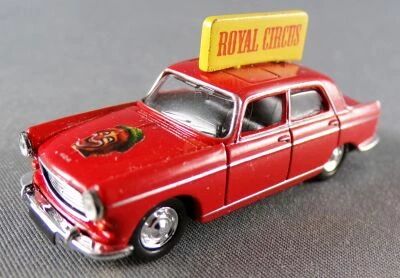 Norev Universal Hobbies Atlas Ho 1/87 Peugeot 404 1966 Royal Circus Rouge sans Boite