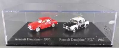 Norev Universal Hobbies Atlas Ho 1/87 Renault Dauphine 1956 Rouge + Renault Dauphine Police Pie 1960 Neuves Boite