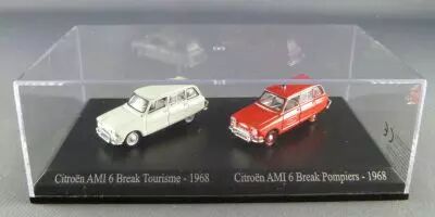 Norev Universal Hobbies for Atlas Ho 1/87 1968 Citro�n Ami 6 Tourism Station Wagon + 1968 Citro�n Ami 6 Fireman Station Wagon Mi