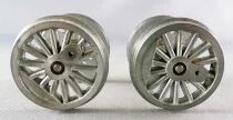 O 0 Scale 2 x Pairs of Zamak Driving Wheel with Axle Diameter 35.5mm 14 Spokes for Steam Locomotive Mint New