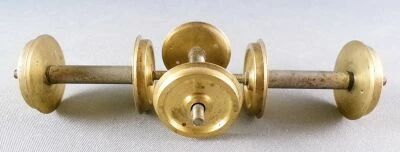 O 0 Scale 3 x Pair of Brass Full Wheel with Axle Diameter 25.45mm Mint New