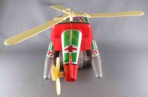 Obertoys - Red Cross Helicopter Tinplate & Plastique Pull Back Folding Wings