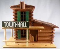 Oehme & S&ouml;hne B&acirc;timent Western Bois Town Hall en Boite compatible Starlux Timpo Clairet Elastolin Quiralu 2