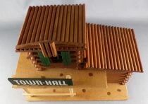 Oehme & S&ouml;hne B&acirc;timent Western Bois Town Hall en Boite compatible Starlux Timpo Clairet Elastolin Quiralu 2