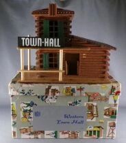 Oehme & S&ouml;hne Wild-West Wooden Building Town Hall Boxed for Starlux Timpo Clairet Elastolin Quiralu figures