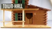 Oehme & S&ouml;hne Wild-West Wooden Building Town Hall Boxed for Starlux Timpo Clairet Elastolin Quiralu figures