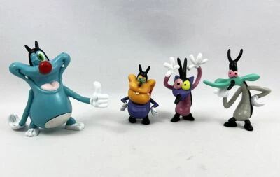 Oggy et les Cafards - Figurine PVC Lansay - Oggy avec Joey, Deedee et Marky.