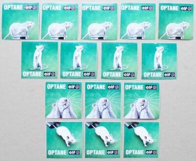 Optane Elf - Carburant  Automobile - Lot de 15 Autocollants Vintage