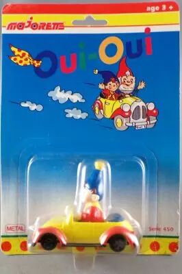Oui-Oui - V�hicule M�tal & Figurine PVC Majorette S�rie 450 1995 - Oui-Oui et sa Voiture Neuf sous Blister
