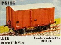 Peco Parkside Models PS136 0 O Gauge Lner 10 Tons Fish Van 2 Axles Kit Boxed