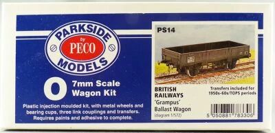 Peco Parkside Models PS14 0 O Gauge Br Grampus Ballast Wagon 2 Axles Kit Mint in Box