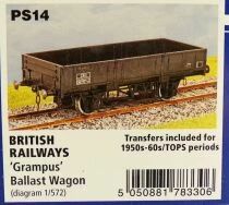Peco Parkside Models PS14 0 O Gauge Br Grampus Ballast Wagon 2 Axles Kit Mint in Box