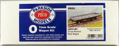 Peco Parkside Models PS22 0 O Gauge Lner Lms 20 Tons Riveted Plate Wagon 2 Axles Kit Boxed