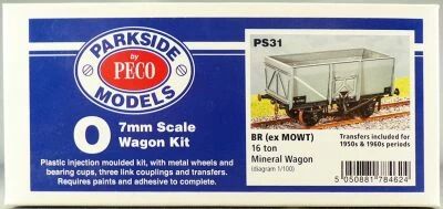 Peco Parkside Models PS31 0 O Gauge Br (Ex MowtT) 16 Tons Mineral Wagon 2 Axles Kit Boxed