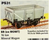 Peco Parkside Models PS31 0 O Gauge Br (Ex MowtT) 16 Tons Mineral Wagon 2 Axles Kit Boxed