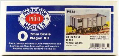 Peco Parkside Models PS32 0 O Gauge Br (Ex Sncf) 16 Tons Mineral Wagon 2 Axles Kit Mint in Box