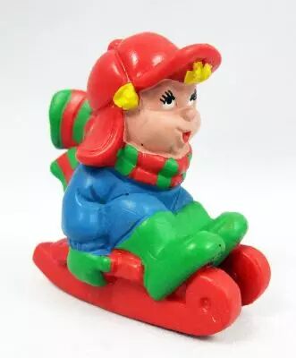 P�re-No�l et ses amis - Figurine PVC Schleich - Enfant sur luge