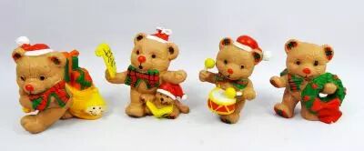 P�re-No�l et ses amis - Figurine PVC Schleich - Old Time Christmas Teddy Bears (set de 4)