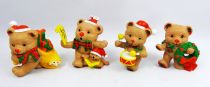 Père-Noël et ses amis - Figurine PVC Schleich - Old Time Christmas Teddy Bears (set de 4)