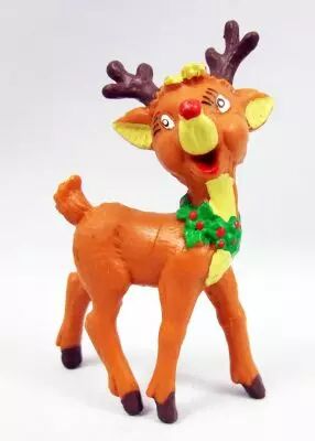 P�re-No�l et ses amis - Figurine PVC Schleich - Rudolph le renne