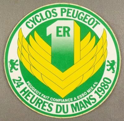 Peugeot - Cycle - Vintage Sticker 1st at the 24 Hours Le Mans 1980
