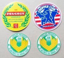 Peugeot - Moped - 4 xVintage Sticker 24 Hours Le Mans  Chopper Club