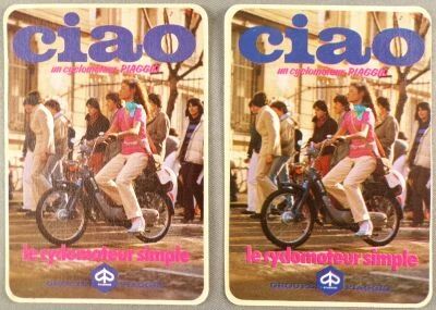Piaggio - Cyclomoteur - Lot de 2 Autocollants Vintages Ciao le Cyclomoteur Simple