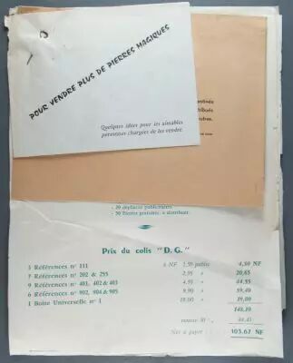Pierres Magiques Tarif Professionnel et Courrier Publicitaire 1961 Usine � Id�es